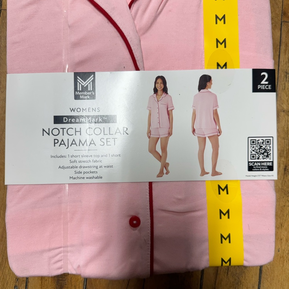Member's Mark Women's Pink Notch Collar Pajama Set - 2 Piece